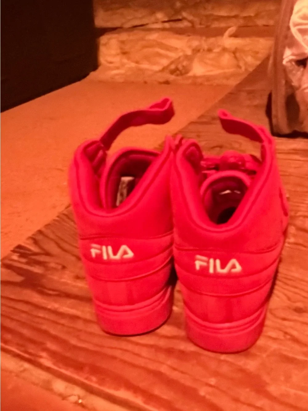 Fila Red High-Top Sneakers with Strap and Lace
